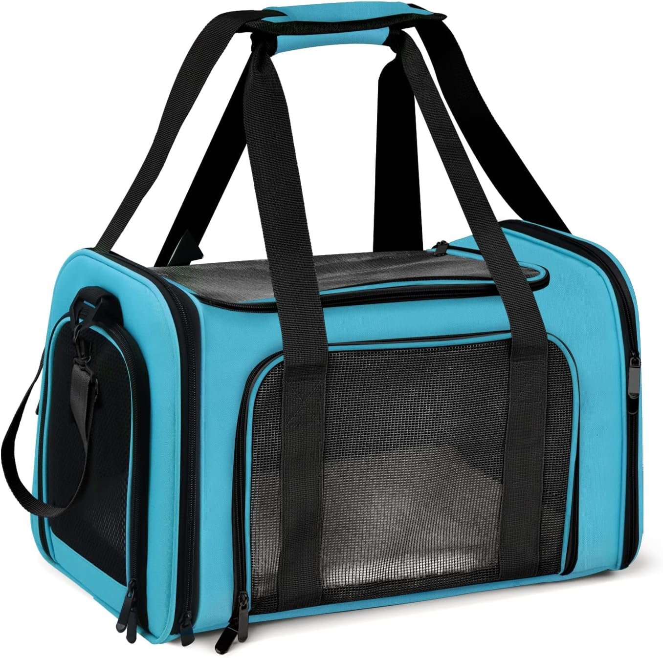 Henkelion Pet Carrier for Small Medium Cats Puppies up to 15 Lbs, Airline Approved Small Dog Travel Puppy Carrier Soft Sided, Collapsible – Blue