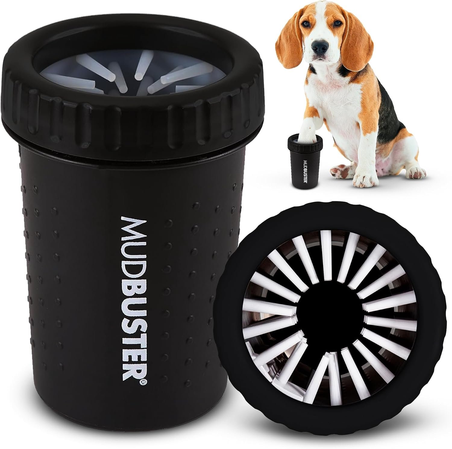 Dexas Medium Dog Paw Cleaner, Matte Black – Premium Quality Pet Supplies and Dog Accessories – Easy to Use and Clean MudBuster for Dogs – Patented Product – BPA Free