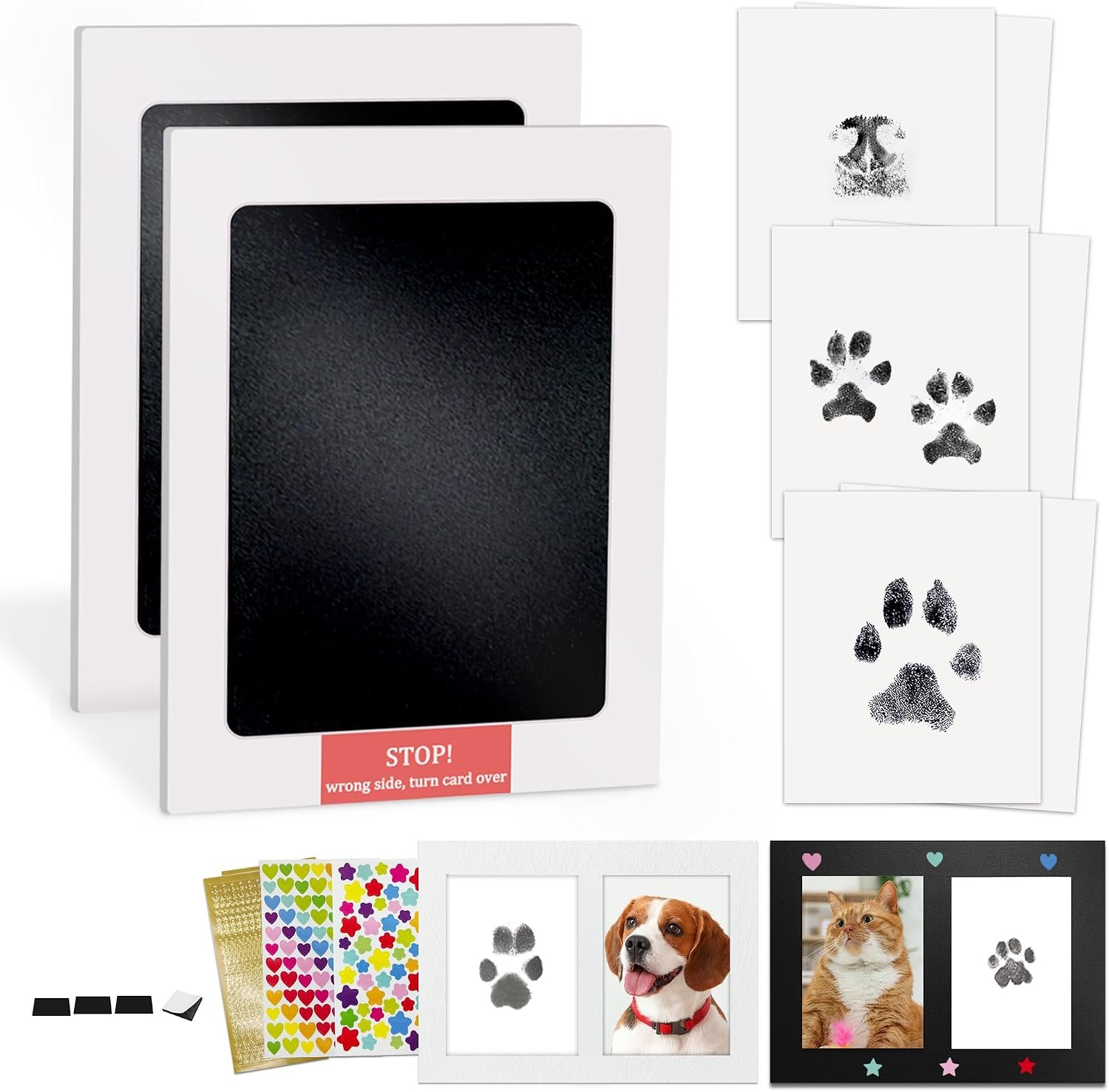 MYPAWLETS Inkless Paw Print Kit,Mess-Free Paw Print Stamp Pad for Dogs Cat,Pet Safe Clean Touch Ink Pad,Dog Nose Print Kit,Pet Paw Print Impression Kit Keepsake,Personalized Pet Lover,Dog Mom Gift-2M